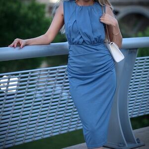 Elegant Blue dress, size S, stretchy material